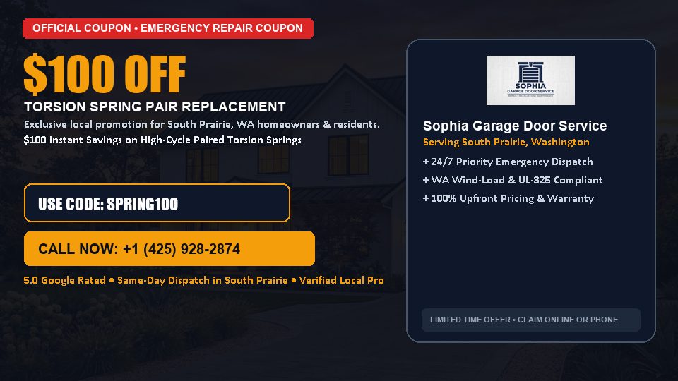 Sophia Garage Door Service $100 OFF Dual Torsion Spring Replacement